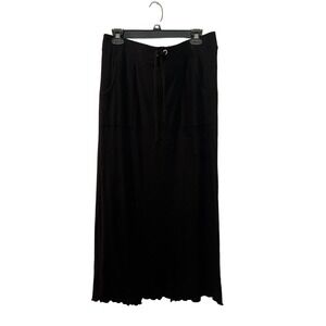 Cato's Women's Long Black Skirt with Back Slit and Pockets Size Large